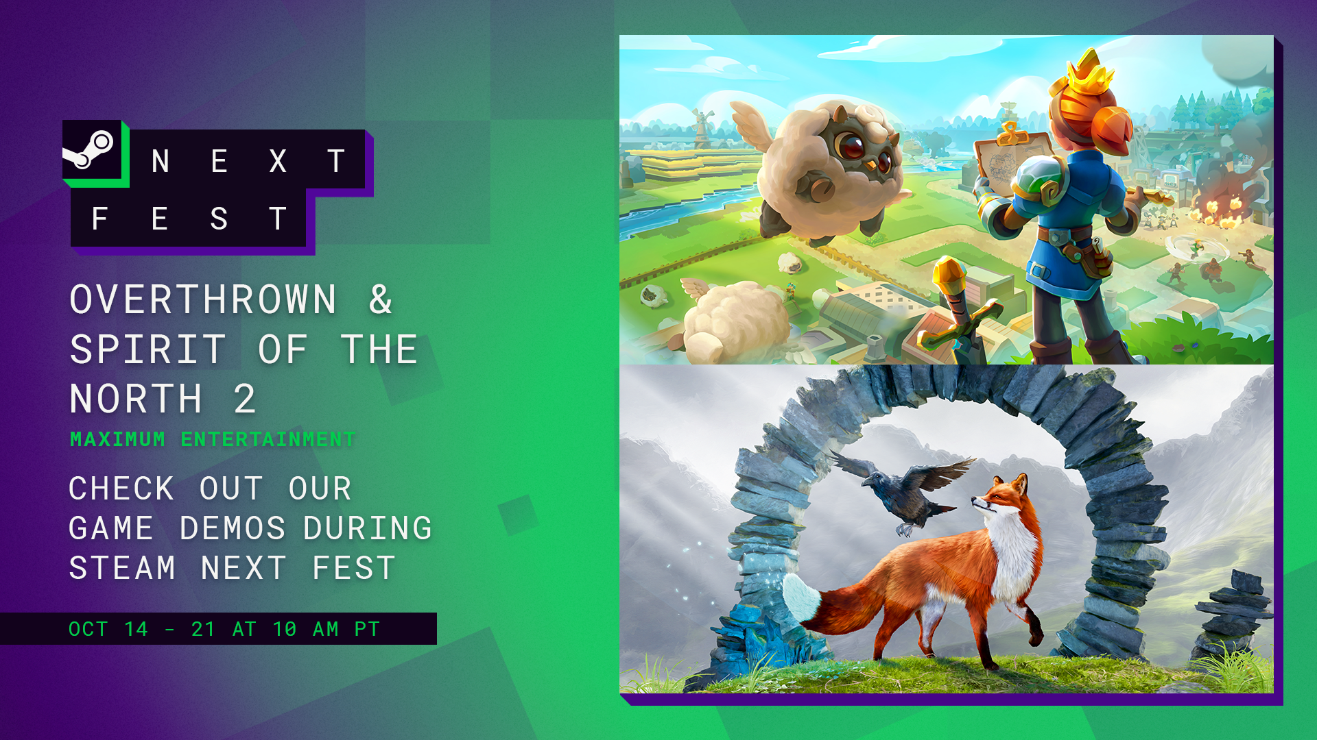 Overthrown and Spirit of the North 2 Arrive at Steam Next Fest on 